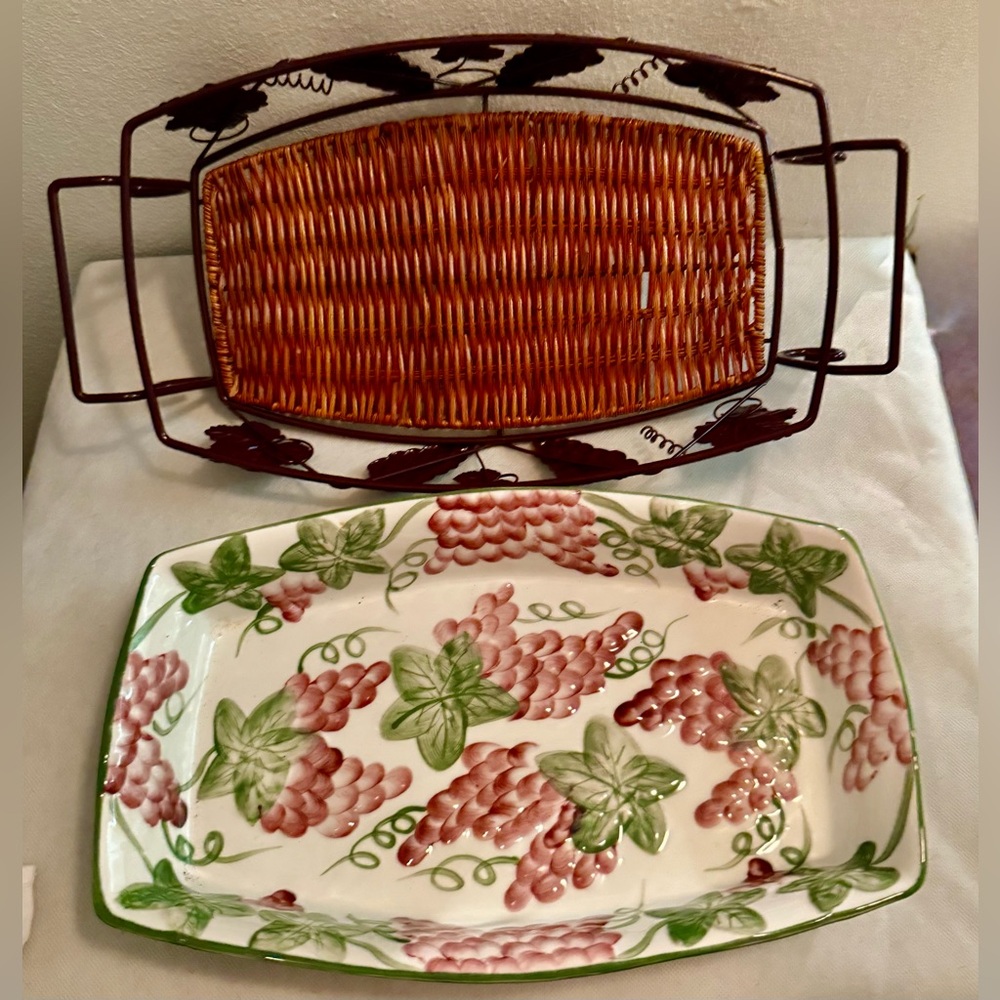 Temp-Tations Presentable ovenware 13”x8” baking dish with carrying rack